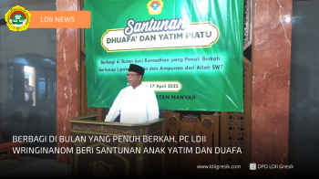 LDII PC Manyar Bagikan 150 Paket Santunan Kepada Anak Yatim dan Duafa